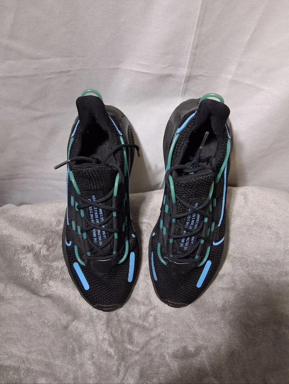 Adidas Lxcon Mens Running Shoes FV3587 Black Cyan Blue Men Size 9